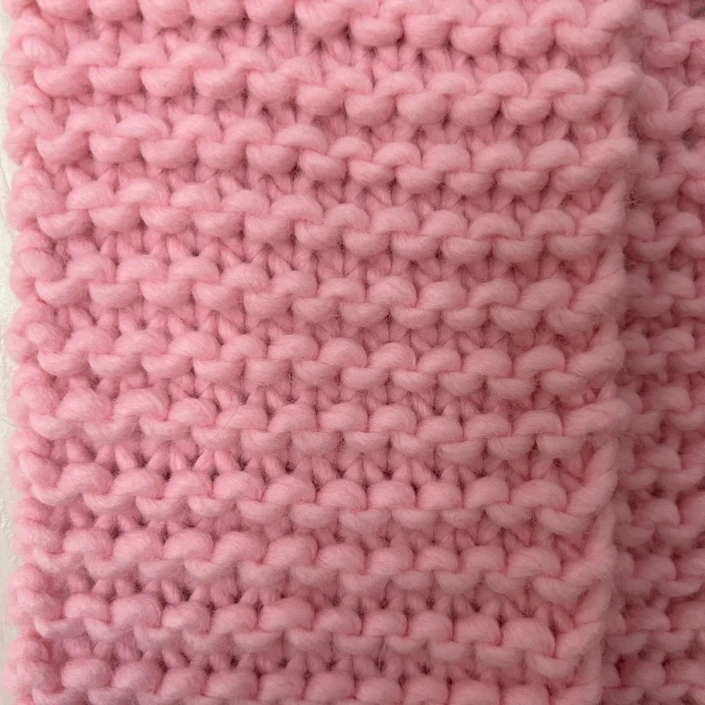 Handmade Cozy Pink Knit Scarf